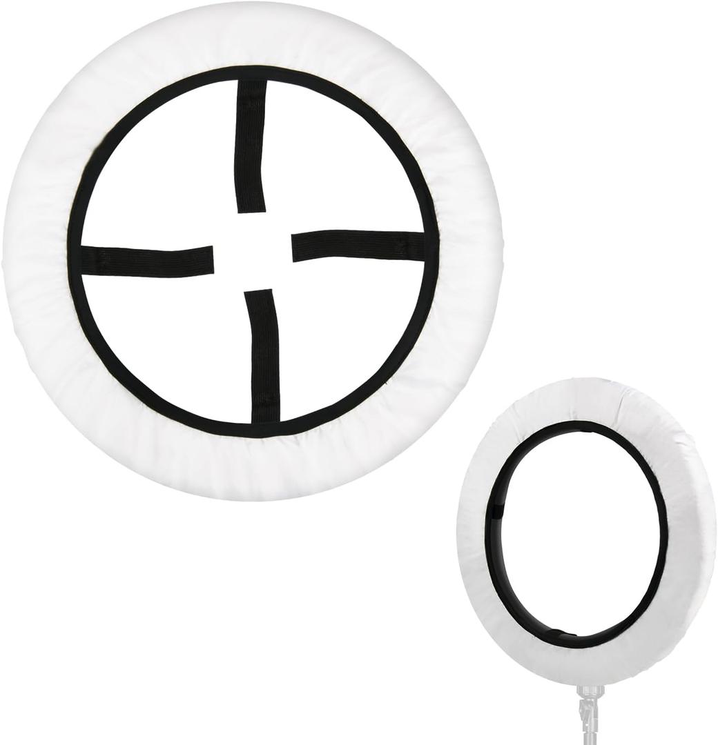 Cosmos 2 Pcs Ring Ligter Diffuser Soft Cover White Light Diffuser Cloth for Photography Video Studio, Fits 12" to 14" Ring Light