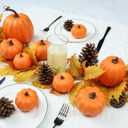 9PCS Fall Pumpkin Decor - Plastic Artificial Fake Pumpkins Used for Home Party Outdoor Decor and Thanksgiving Decorations(Orange)