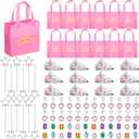 Hungdao 72 Pcs Princess Party Favor for Girls Christmas Goodie Bags Gift for Princess Birthday Pretend Jewelry Toys Bulk Includes Goodie Bags, Crowns and Tiaras, Rings, Earrings Wands for Xmas Decor