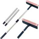 Professional Window Squeegee,2in1 Window Cleaner with 56" Long Stainless Steel Handle,Window Washing Kit, Glass Door Cleaner,MultiUse Car Windshield Cleaning Tool for Gas Station, Glass,Shower
