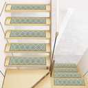 8" X 30" 15pcs Soft Stairs Carpet Non Slip Machine Washable 8 x 30 inch Stair Treads Set Non-Skid Safety Rug Slip Resistant Indoor Runner for Wooden Steps Stair Runner Rugs for Kids