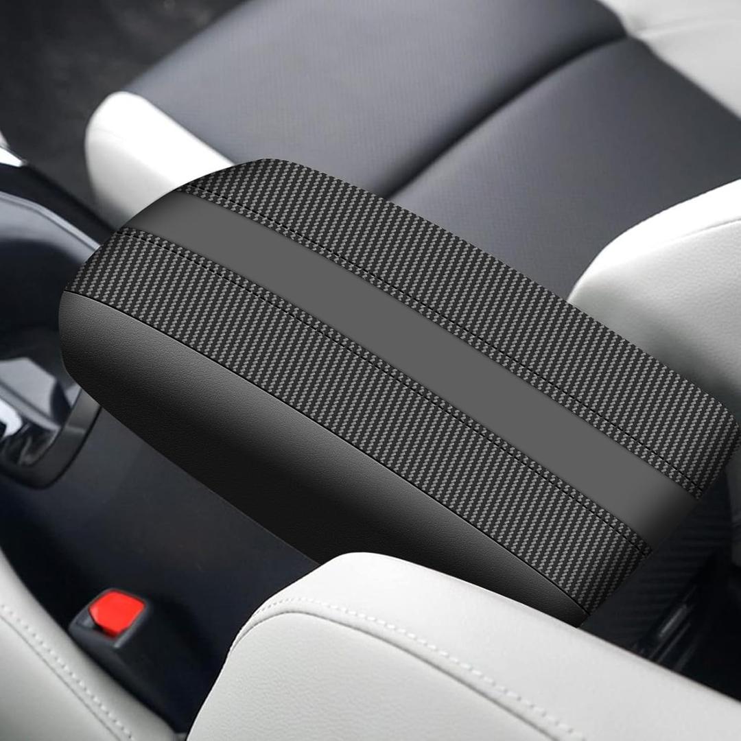 AOMSAZTO Console Covers for 2014-2019 Toyota Corolla Armrest Covers for Toyota Corolla Black with Carbon Fiber