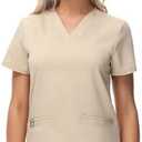 COMENII Scrubs for Women, 3 Pocket V-Neck Tailored Fit Workwear, Anti-Wrinkle Medical Scrub Tops Women 3XL
