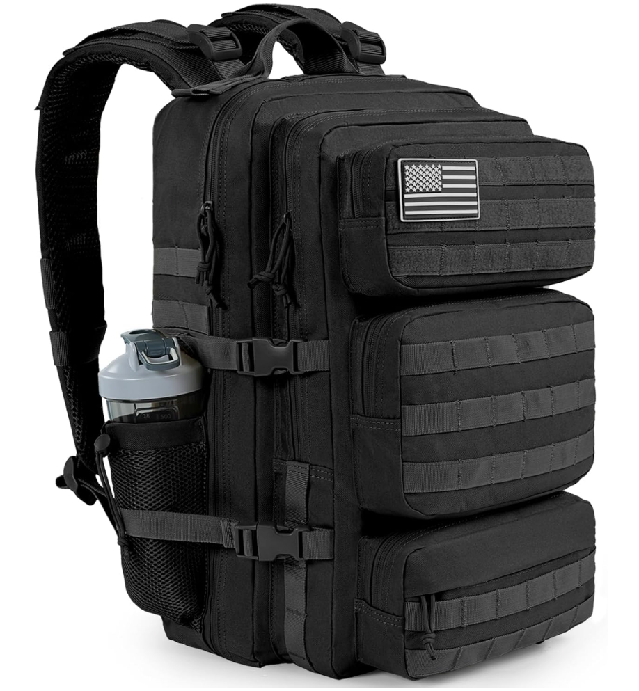 50L Military Tactical Backpack Large Day Backpack for Men Molle Army 3 Days Assault Pack Bug Out Bag Water Resistant and Heavy Duty Hiking Treeking Rucksack - Black