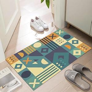 LYGLIGH Ultra Thin Door Mat Indoor Entrance, 1/ 10 in Thin Door Mats for Inside Entry, Non-Slip Rubber Backing Washable Doormat, Fade Resistant, Absorbent, Low Profile Dirt Trapper, 30"X17"