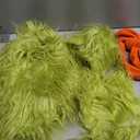 Toddler Baby Green Furry Monster Costume Christmas Sleeveless Plush Romper and Leg Warmers Headband 3 Piece Sets (0-6 Months)