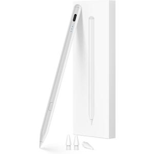 Stylus Pen for ipad 2018-2025, USB-C Fast Charging Pencil, Pixel-Perfect Tilt Sensitivity for iPad 11/10/9/8/7/6/A16, iPad Mini 7/6/5, iPad Air M3/M2 11"/13"/5/4/3, iPad Pro M4 13"/12.9/11 (Milk White)