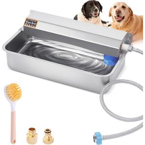 Automatic Water Dispenser for Dog, 6L Dog Water Bowl Dispenser, Large Stainless Steel Indoor/Outdoor Water Feeder Suitable for Dogs Livestock Chicken Horse, Easy to Clean