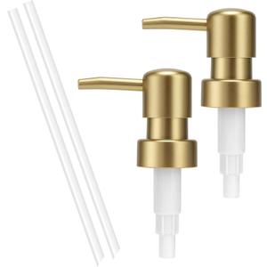 Soap Dispenser Pump Replacement for Standard 28/400 Thread Size Kitchen Soap Dispenser Pump Head for Regular Mouth Bottle Bathroom Countertops,2 Pack(Gold)