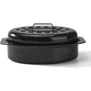 13 Roasting Pan, Turkey Roasting Pan, Small Oval Roaster Pan With Lid For 7 Lb Turkey, Chicken, Lamb, Beef, Vegetables, Casserole, Bread