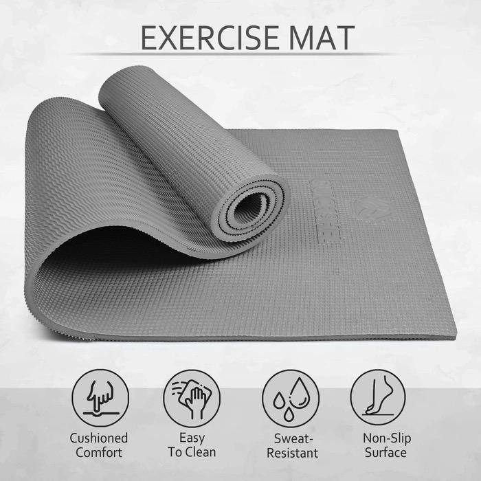 Large Workout Mat 6'x2'  Home Gym Flooring for Weightlifting, Jump Rope, MMA, Yoga, Cardio, Stretch, Plyo