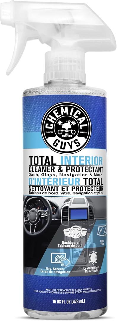 Chemical Guys Total Interior Cleaner & Protectant - Cleans and Protects Leather, Vinyl, Plastic, Rubber, and Glass with a Streak-Free Finish for Cars, Trucks, SUVs, RVs, and More - 16 oz 2 Pack