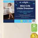 Moonlight Slumber Little Dreamer Mini Crib Mattress Cover - 100% Waterproof and Hypoallergenic - Fits 24"x 38"x 5" - Mattress Not Included