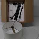 GLOBE Electric 67525 Avellino 66" Floor Lamp, Matte Black, White Linen Shade, Stepless Rotary Dimmer Switch on Socket