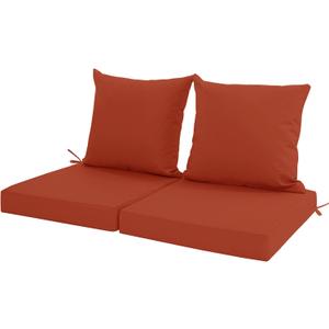 Outdoor Cushions for Patio Furniture, Waterproof Outdoor Chair Cushion w/Fade-Resistant, Removable & Machine-Washable Cover, 22x22 Inch, Deep Seat Sofa/Couch Pad Replacement  Set of 2, Rust