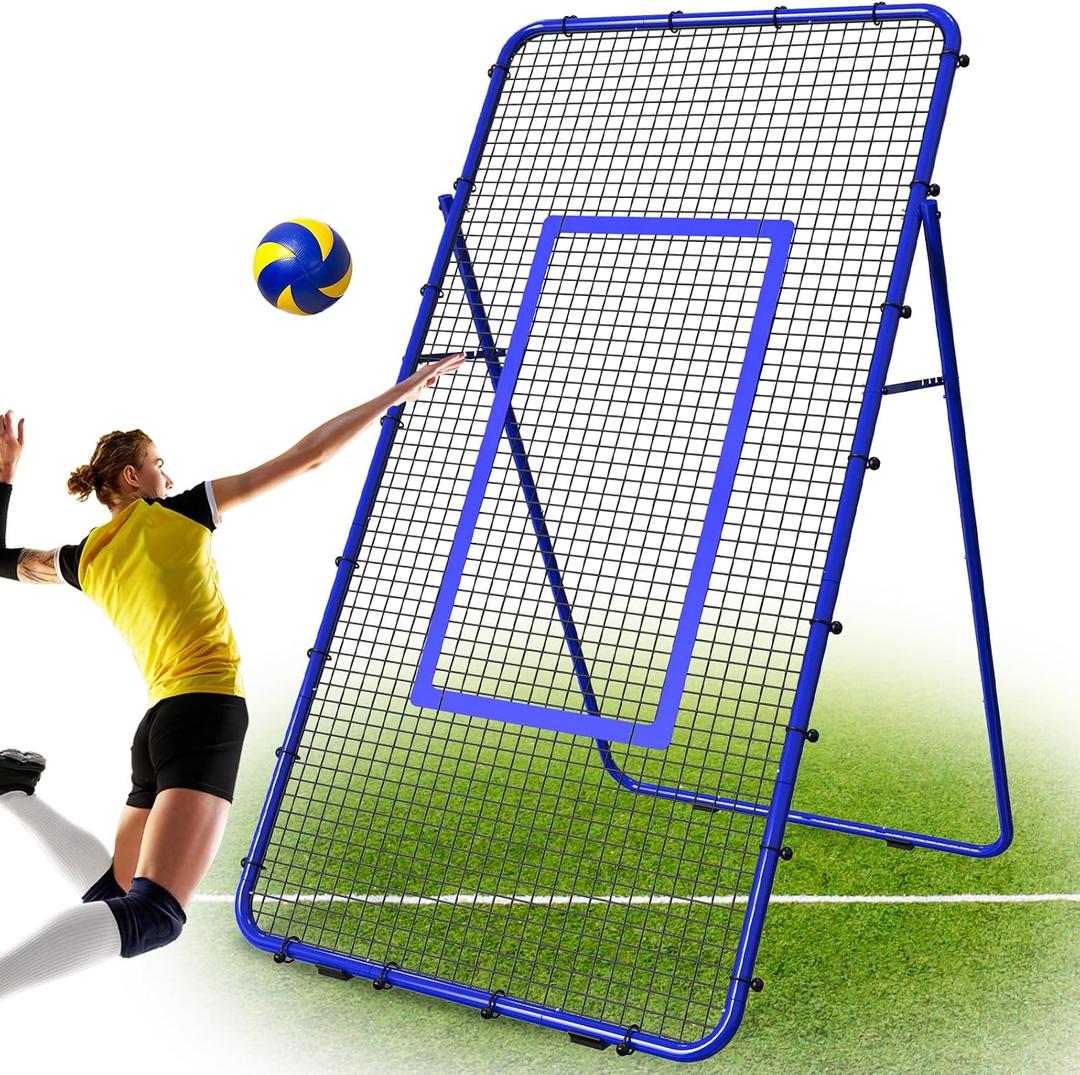 Nandae Adjustable Volleyball Rebounder Net 7x4 FT, Steel Frame & High-Tension PE Netting, Durable & Portable Volleyball Training Equipment Practice for Improving Volleying, Bumping, Spiking Skills