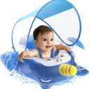 EagleStone Baby Float with Canopy, Infant Pool Float for Pool Game, Swimming Pool Floats, Baby Pool Float 3-36 Months (Blue)