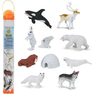 Safari Ltd Arctic TOOB With 10 Fun Figurines, Including A Harp Seal, Husky, Caribou, Arctic Rabbit, Killer Whale, Walrus, Arctic Fox, Beluga Whale, Igloo, And Polar Bear  For Ages 3 and Up
