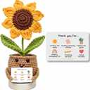 Teacher Appreciation Gifts, Teacher gifts for Women Men - Gifts for Teachers Appreciation Week, End of Year, Birthday, Back To School - Positive Crochet Sunflower Handmade, Teacher Crochet Gift