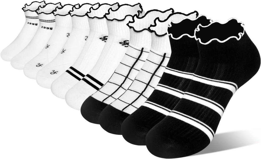 2 x 5 Pairs Women’s Cotton Ankle Socks, One Size Fits US 5-10.5, Soft Breathable No Show Low Cut Socks, Lightweight Casual Everyday Socks for Spring