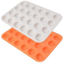 TOSHEX Silicone Muffin Pan 12 Cup Regular Silicone Cupcake Pan [2 Pack] Non-stick Silicone Molds Great for Making Muffin Cakes, Bread, Tart, Brownies (Cream & Orange, 2 Pack 24 Cup Mini)