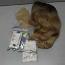 MINLEE Ombre Blonde Wig with Bangs for Women 14 Inch Short Bob Wavy Curly Wig Blonde Hair Wigs Natural Looking Heat Resistant Synthetic Wigs