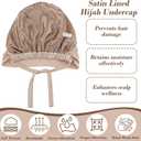 Cuffbow 6 Pcs Satin Lined Hijab Undercap for Women Muslim Turban Hijab Hat Inner Islamic Headwear Bonnet for Hat Sleep Cap