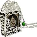 Islam Car Rear Mirror Mini Hangers - Islamic Ornament Al-Quran Ramadan Eid Muslim Car Dcor Hanging Charm Decor Interior Accessories (Silver - Black)