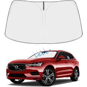 Proadsy Windshield Sun Shade for Volvo XC60 SUV 2018-2024 2025 2026 Foldable Sunshade Protector Blocks UV Rays Keep Car Cooler Accessories