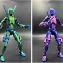 T13 3D Action Figure Set (Assembly Completed), 3D Printed MultiJointed, Titan 13 Action Figures, MultiArticular Lucky Mobile Robot Nova T13,Desktop Decorations for Game Lovers Toys (Blue/Purple)