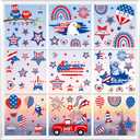 Patriotic Window Clings, 101PCS Independence Day Decorations, USA Stars, Reusable Static Clings for School, Home, Office, Party Supplies