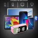 AFK Alarm Clock with Bluetooth Speaker for Bedroom,Small Digital Clock with Dual Alarms,Snooze,Mirror LED Display for Girls,Adults.