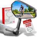 Wittkop Bike Mirror | Large HD Field Of Vision | 360° Rotatable & Foldable | Mounting Above & Below | Break-Proof & Durable | Ebike Accessories, Bike Mirror Handlebar Mount, Bicycle Mirrors