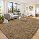 OLANLY 8x10 Machine Washable Large Area Rugs for Living Room, Bedroom, Soft Fluffy Shaggy Bedside Rug, Indoor Floor Carpet for Kids Girls and Boys, Dorms, Nursery, Home Decor Aesthetic, Taupe