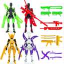 4-Pack T13 Action Figure Set,7 Inch Multi-Colored Titan 13 Robot, Dummy 13, 3D Printed Lucky 13 Robo for Collectors Desktop Decorations (Assembly Completed)