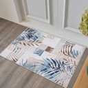 DECOMALL Jasmine Door Mat 2x3ftWashable Small Rugs Multi, Colorful Modern Foldable Palm Leaf Carpet for Entrance, 24"x36", Multi