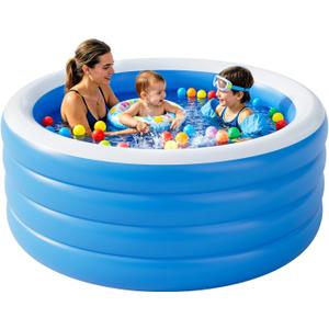 Inflatable Pool for Adults, 71" x 30" Blow Up Pools, Round Family Swimming Pool
