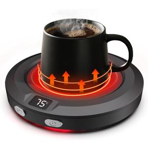Mug Warmer, 30W Coffee Cup Warmer With 3 Temp Setting & Ambient Light, 2-12 Timer Smart Plate for Desk, Beverage, Coffee, Tea, Milk, Candle