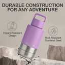 KEWIXY Insulated Dog Travel Water Bottle with Detachable Bowls, 3 in 1 Portable Dog Water Bottle Dispenser, Dog Accessories for Walking, Hiking, Camping, Outdoor (Lavender, 32 Oz)