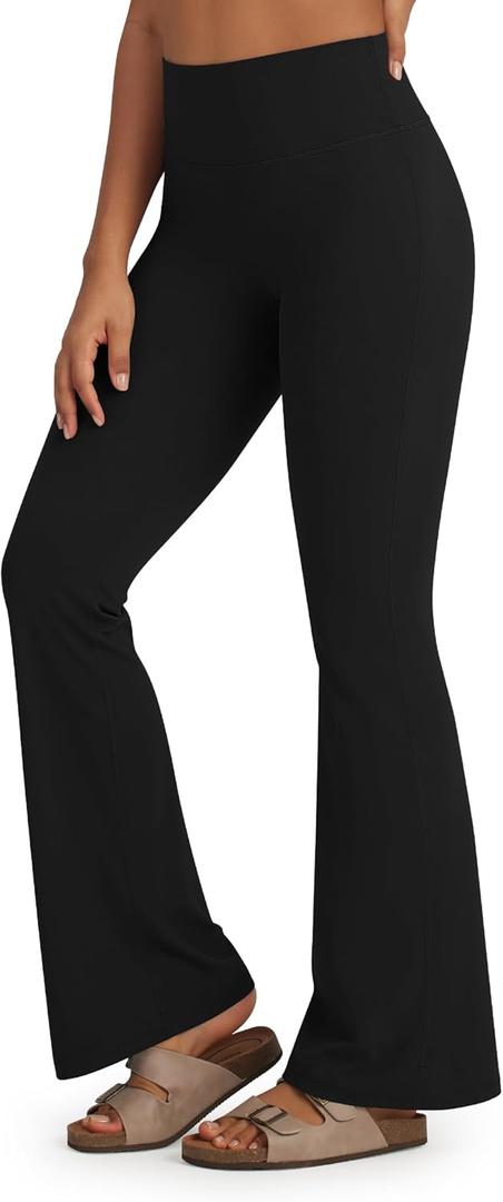 Promover Bootcut Yoga Pants for Women High Waist Dress Pants Flare Leggings 31" Workout Pant for Casual Work (Medium, Black)