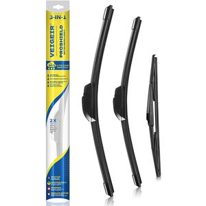 3 Pack Windshield Wiper Blades Compatible With Toyota RAV4 2019-2022, Mazda 5 2015 2014 2013 2012 2011 2010-2006 Front Rear Original Equipment Automotive Replacement Blades Set For My Car - 26"16"12"