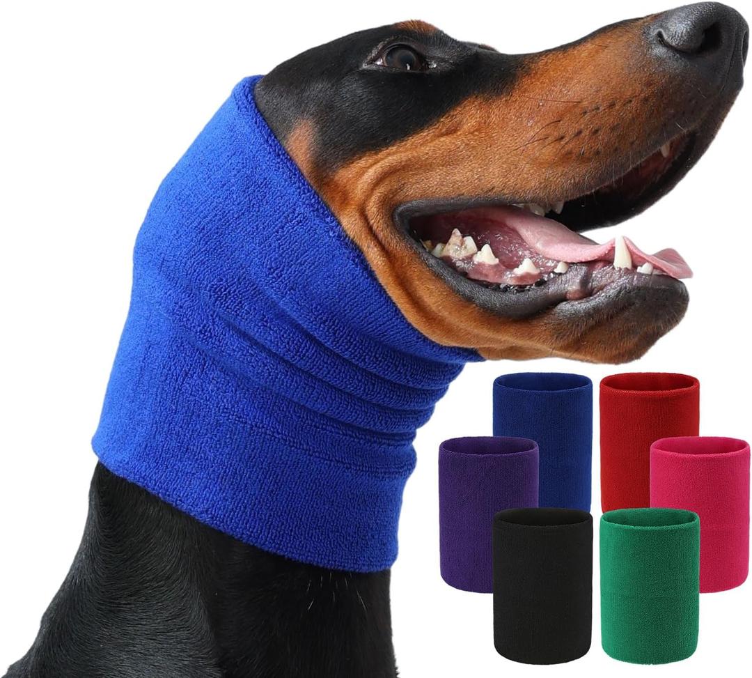 Dog & Cat Calming Hoodie - Anxiety Relief Ear Protector, Noise-Canceling Head Cover for Grooming, Bath, Force Drying, Thunder & Fireworks (Large, Blue)