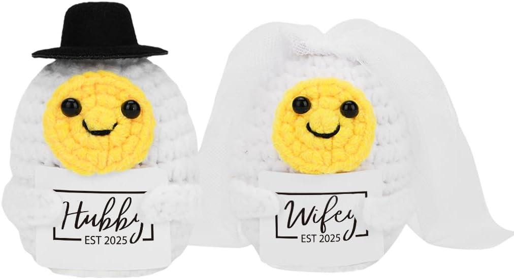 Wedding Gifts for Couples 2025, Bridal Shower Gifts, Engagement Gifts for Newlyweds Bride Groom, Just Married Gifts Ideas, Hubby & Wifey Newly Wed Doll Gifts Set Decor