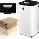 Large Towel Warmer for Bathroom,Luxury Portable Bucket Towel Warmer Fits Up to Two 70"X80" Oversized Towels with Timing Auto Shut Off,Black