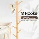 WANGMUXIA Coat Rack, Freestanding Coat Rack with 8 Hooks and 3 Adjustable Size Tree Coat Racks for Bedroom, Hallway, Entrance, Office, for Hats, Coats, Scarves, Handbags