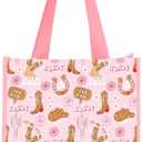 NGLIV Western Bag Western Gifts Decor Stuff Gifts for Women Cowgirl Pink ToteBag Beach Bag Canvas Grocery Bags Reusable Shopping Bags for Grandma Sister Coworkers Wife Cowgirl Birthday