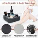 Couch Cup Holder Pillow - Sofa Cup Holder | Couch Caddy, Couch Drinks Remotes Holder for Cups, Headphones, Snacks and Phones | Use it on Car, Pack, Beach, RV, and More(Grey)