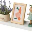 Rsuwiz Oak Floating Shelves White for Wall 24 Inch (Upgrade Width 6"), Natural Wood Wall Shelves Display Picture Ledge Shelf for Living Room Bedroom Bathroom Kitchen Office Decor and Storage