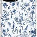 for iPhone 15 Case Compatible with MagSafe Blue White Floral