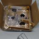 Acrridi Stocking Hangers for Mantel, 4 Pcs 2 in 1 Adjustable Fireplace Christmas Stocking Holder, No-Drill, Easy to Install Garland Hanger for Christmas Decorations, Fits 0.1”-3.5”Mantles (Gold, 4)